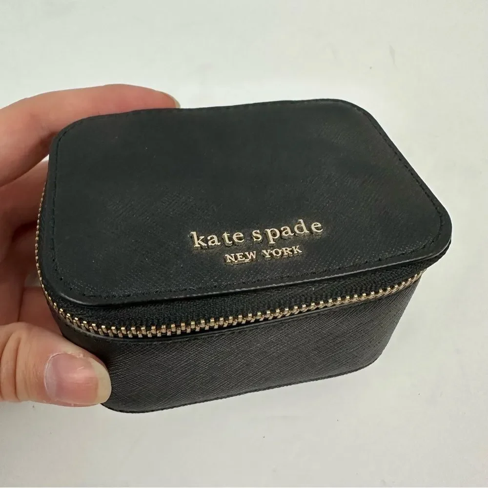 Kate Spade New York Black Travel Jewelry Box Dainty Cute Chic Storage